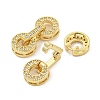 Rack Plating Brass Micro Pave Clear Cubic Zirconia Fold Over Clasps KK-Q814-02G-2