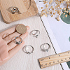 SUNNYCLUE 10pcs 5 style Wing & Flower & Swan & Fish Alloy Cuff Rings Sets RJEW-SC0001-17-3