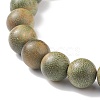 5Pcs 5 Style Natural Wood & Mixed Gemstone Round Beaded Stretch Bracelets Set BJEW-JB08815-6