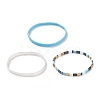 3Pcs 3 Style Glass Seed Rectangle Beaded Stretch Bracelets Set BJEW-JB09037-3