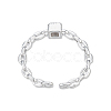 Clear Cubic Zirconia Open Cuff Ring for Women RJEW-N039-06P-3