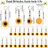 Resin Sunflower Pendant Decorations HJEW-SC00058-2