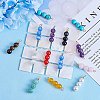 10Pcs Triple Natural Obsidian Round Beaded Connector Charms PALLOY-SW00003-11-4