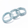 Natural Aquamarine Beaded Stretch Bracelets X-BJEW-S137-18-2