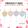FIBLOOM 4 Pairs 4 Colors Acrylic Heart Lollipop Dangle Earrings EJEW-FI0001-14-2
