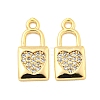 Brass Micro Pave Clear Cubic Zirconia Pendants KK-G492-03B-G-1