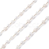 Cube & Round Glass & ABS Imitation Pearl Beaded Chains CHS-P016-43G-07-1