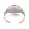 304 Stainless Steel Oval Chunky Open Cuff Ring for Women RJEW-C025-14P-2