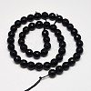 Faceted Round Grade A Black Stone Beads Strands X-G-N0137-04-12mm-2