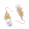 (Jewelry Parties Factory Sale)Synthetic Shell Pearl Dangle Earrings EJEW-P179-03G-04-2