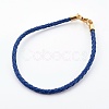 Braided Leather Cord Bracelet Making MAK-L018-04A-1