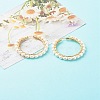 Natural Pearl Beads Brass Hoop Earrings EJEW-JE04565-03-3