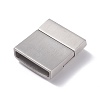 Tarnish Resistant Matte 304 Stainless Steel Rectangle Magnetic Clasps with Glue-in Ends STAS-E089-41E-2