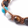 Natural & Synthetic Mixed Gemstone Braided Bead Bracelet for Women BJEW-TA00103-2