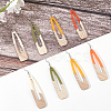 4 Pair 4 Color Resin & Wood Dangle Earrings EJEW-AB00042-7