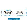 1 Box 200Pcs 10 Styles Wing/Butterfly Tibetan Style Alloy Beads TIBEB-TA0001-25-12