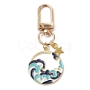 Chinese Style Alloy Enamel Pendant Decoratios HJEW-JM01091-2