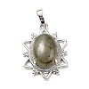 Natural Labradorite Pendants G-B033-03P-25-2