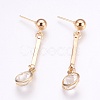 Glass Stud Earrings EJEW-K073-11A-1