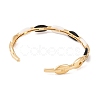 Brass Micro Pave Clear Cubic Zirconia & Resin Open Cuff Bangles for Women BJEW-S147-05G-3