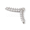 Rack Plating Brass Micro Pave Clear Cubic Zirconia Chandelier Component Link KK-C019-25P-2