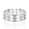 304 Stainless Steel Bamboo Shape Open Cuff Ring RJEW-N040-34-2