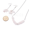 Natural Rose Quartz Chips Beaded Jewelry Set SJEW-JS01231-06-8