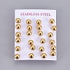 304 Stainless Steel Ball Stud Earrings EJEW-F0061-06F-G-2