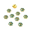 6-Petal Alloy Enamel Bead Caps ENAM-WH0063-02D-2