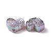 UV Plating Rainbow Iridescent Acrylic Beads OACR-P016-04-3