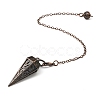 Rack Plating Brass Cone Dowsing Pendulum Pendants AJEW-G064-01-5