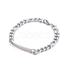 304 Stainless Steel Figaro Chain ID Bracelets BJEW-G631-05P-1