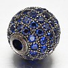 CZ Brass Micro Pave Cubic Zirconia Round Beads ZIRC-L017-10mm-09B-2