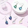 Heart Faceted Glass Dangle Earrings EJEW-JE05325-2