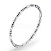 304 Stainless Steel Oval Beaded Hinged Bangle JB759A-1