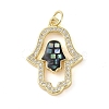 Brass Micro Pave Clear Cubic Zirconia Pendants KK-Q813-04G-2