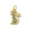 Real 18K Gold Plated Brass Pave Colorful Cubic Zirconia Pendants KK-M283-06G-02-1