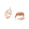 Ion Plating(IP) 304 Stainless Steel Thick Hoop Earrings for Women EJEW-P198-04RG-2