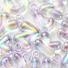 UV Plating Rainbow Iridescent Acrylic Beads OACR-K003-007D-3
