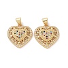 Brass Cubic Zirconia Pendants KK-G453-17G-2