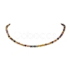 Faceted Round Natural Agate(Dyed & Heated) Beaded Necklaces for Women NJEW-JN04659-01-2