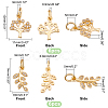 SUPERFINDINGS 12Pcs 2 Style  Brass Micro Pave Clear Cubic Zirconia Pendant KK-FH0004-15-6