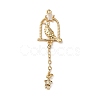 Brass Micro Pave Clear Cubic Zirconia Connector Charms KK-F865-16G-1