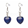 Natural & Synthetic Mixed Heart  Gemstone Dangle Earrings EJEW-JE04574-2