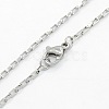 Tarnish Resistant Unisex 304 Stainless Steel Box Chain Necklaces STAS-O037-70P-1