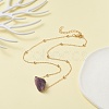 Natural Amethyst Raw Stone Pendant Necklace for Women NJEW-JN03781-03-5