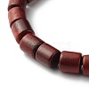 Waxed Wooden Column Beads Stretch Bracelet for Men Women BJEW-JB06776-4