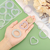 CHGCRAFT 12Pcs 6 Style Heart/Ring Glitter Silicone Beads SIL-CA0002-82-3
