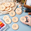 Olycraft 30Pcs Wood Buttons BUTT-OC0001-50A-3