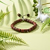 Waxed Wooden Column Beads Stretch Bracelet for Men Women BJEW-JB06776-2